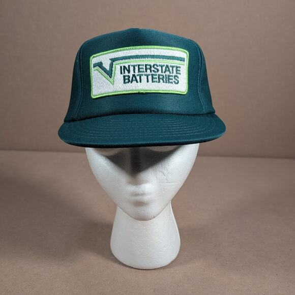 Vintage 80s Interstate Batteries Trucker Hat Foam Snapback Auto Parts Promo - Picture 4 of 6
